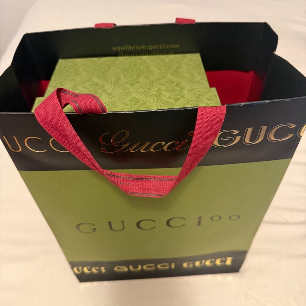 Gucci Jakarta Women Black Leather Loafer Shoes Gold GG Size 38- ORIGINAL PACKAGE - Picture 6 of 9